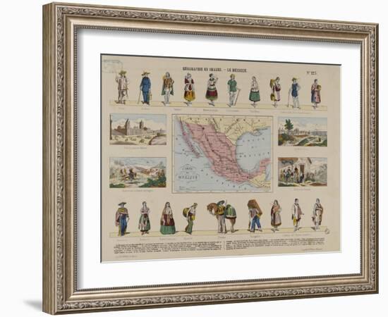 Carte géographique en images : le Mexique-null-Framed Giclee Print