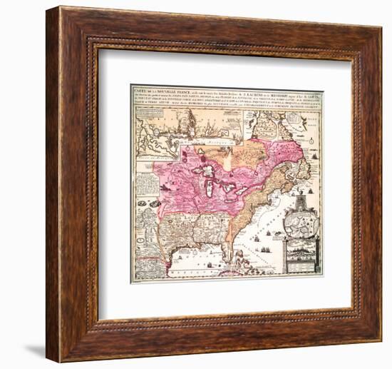 Carte La Nouvelle France 1719-Nicolas De Fer-Framed Art Print