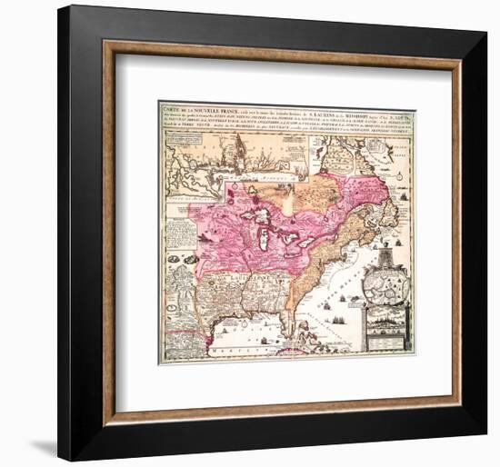 Carte La Nouvelle France 1719-Nicolas De Fer-Framed Art Print