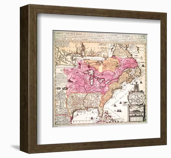 Carte La Nouvelle France 1719-Nicolas De Fer-Framed Art Print