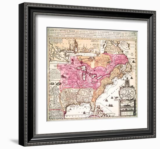 Carte La Nouvelle France 1719-Nicolas De Fer-Framed Art Print