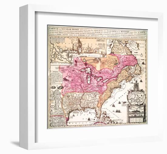 Carte La Nouvelle France 1719-Nicolas De Fer-Framed Art Print