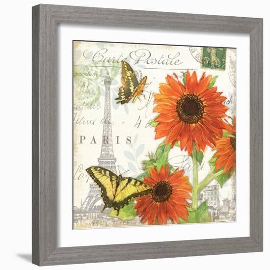 Carte Postale Sunflowers I-Julie Paton-Framed Art Print