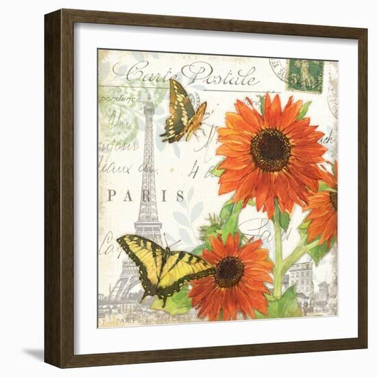 Carte Postale Sunflowers I-Julie Paton-Framed Art Print