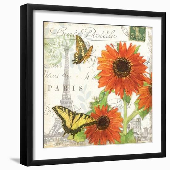 Carte Postale Sunflowers I-Julie Paton-Framed Art Print