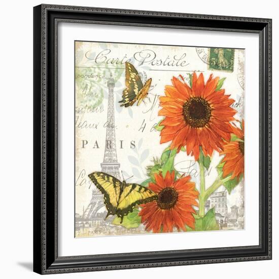 Carte Postale Sunflowers I-Julie Paton-Framed Art Print