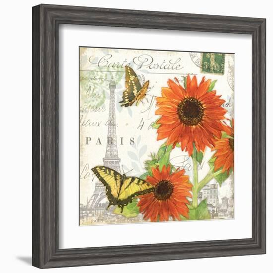 Carte Postale Sunflowers I-Julie Paton-Framed Art Print