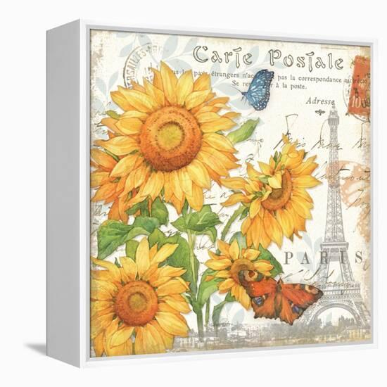 Carte Postale Sunflowers II-Julie Paton-Framed Stretched Canvas