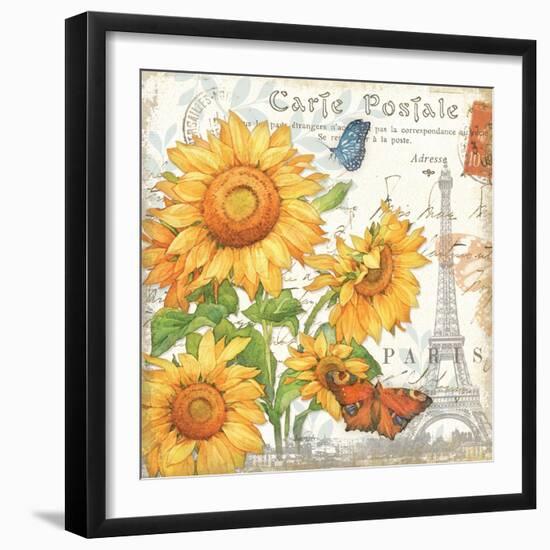 Carte Postale Sunflowers II-Julie Paton-Framed Premium Giclee Print