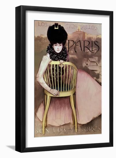 Cartel De Los Cigarrillos Paris Son Los Mejores, 1901-Ramon Casas-Framed Giclee Print