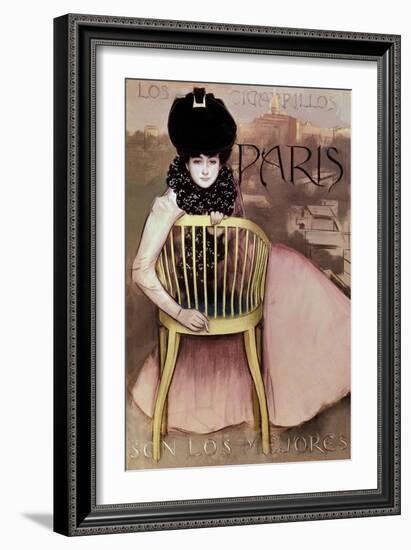 Cartel De Los Cigarrillos Paris Son Los Mejores, 1901-Ramon Casas-Framed Giclee Print