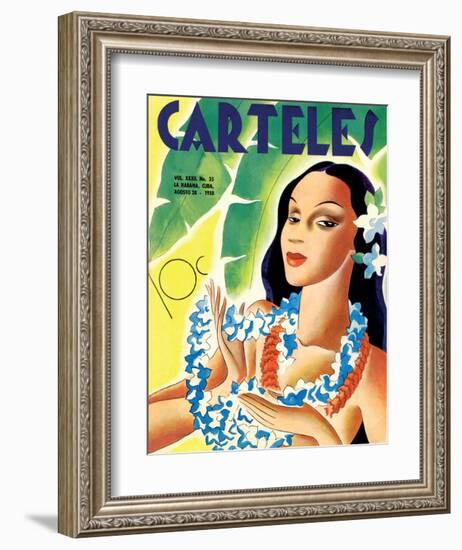 Carteles, Retro Cuban Magazine, Local Havana Beauty-null-Framed Art Print