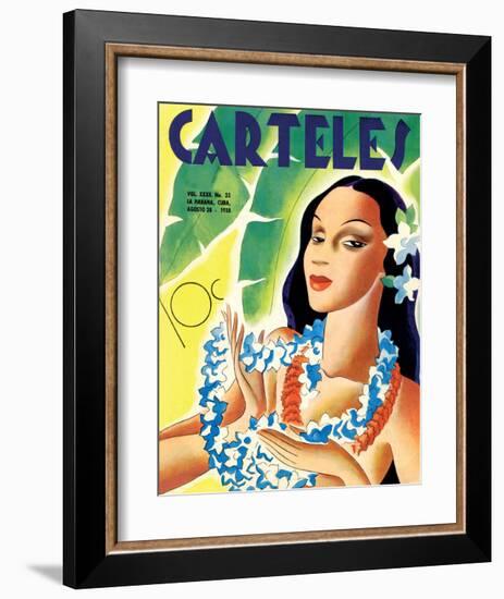 Carteles, Retro Cuban Magazine, Local Havana Beauty-null-Framed Art Print