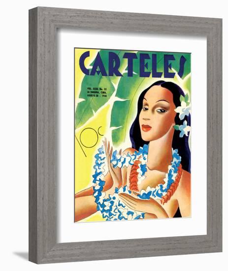 Carteles, Retro Cuban Magazine, Local Havana Beauty-null-Framed Art Print