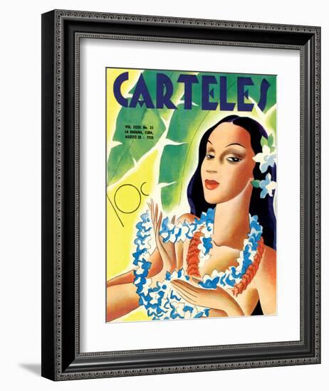 Carteles, Retro Cuban Magazine, Local Havana Beauty-null-Framed Art Print