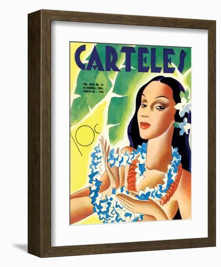 Carteles, Retro Cuban Magazine, Local Havana Beauty-null-Framed Art Print