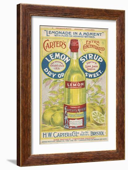 Carter's Lemon Syrup - Lemonade in a Moment-null-Framed Art Print