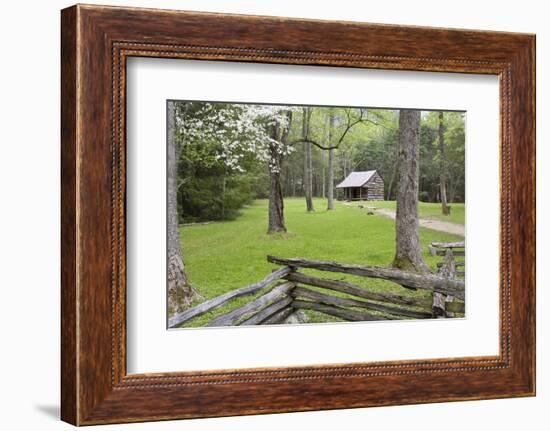 Carter Shields Cabin in Spring, Cades Cove Area, Great Smoky Mountains National Park, Tennessee-Richard and Susan Day-Framed Photographic Print