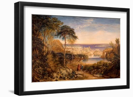 Carthage: Aeneas and Achates, 1825 (W/C & Bodycolour on Paper)-David Cox-Framed Giclee Print