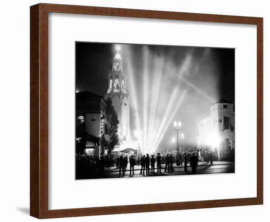 Carthay Circle Theatre During a Dramatically Lit Hollywood Premier-null-Framed Photo