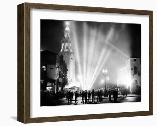 Carthay Circle Theatre During a Dramatically Lit Hollywood Premier-null-Framed Photo