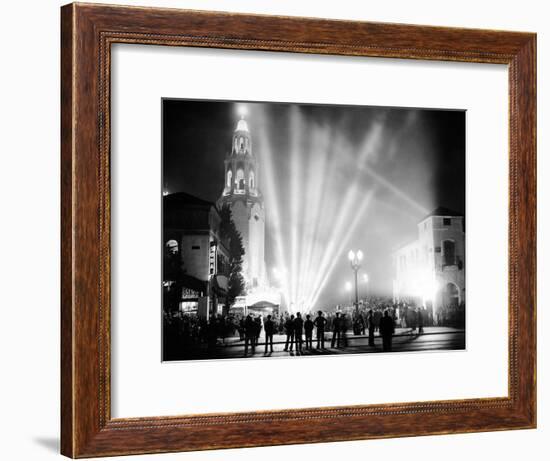 Carthay Circle Theatre During a Dramatically Lit Hollywood Premier-null-Framed Photo