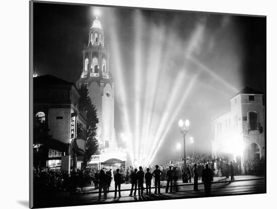 Carthay Circle Theatre During a Dramatically Lit Hollywood Premier-null-Mounted Photo