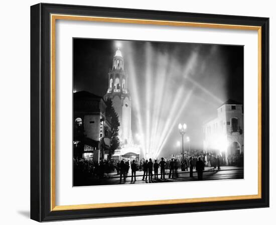 Carthay Circle Theatre During a Dramatically Lit Hollywood Premier-null-Framed Photo