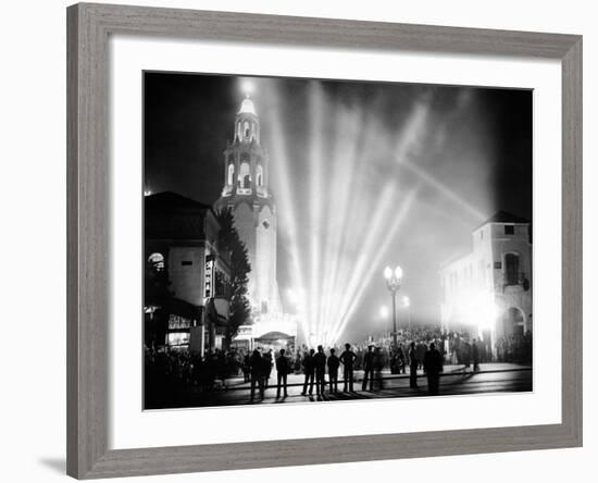 Carthay Circle Theatre During a Dramatically Lit Hollywood Premier-null-Framed Photo