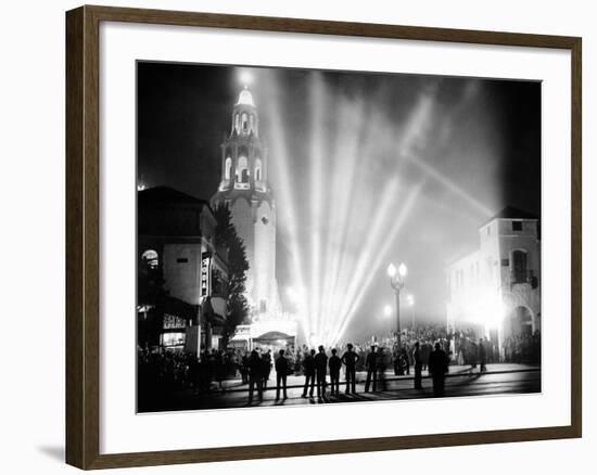 Carthay Circle Theatre During a Dramatically Lit Hollywood Premier--Framed Photo