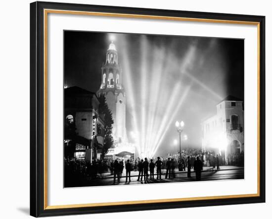 Carthay Circle Theatre During a Dramatically Lit Hollywood Premier-null-Framed Photo