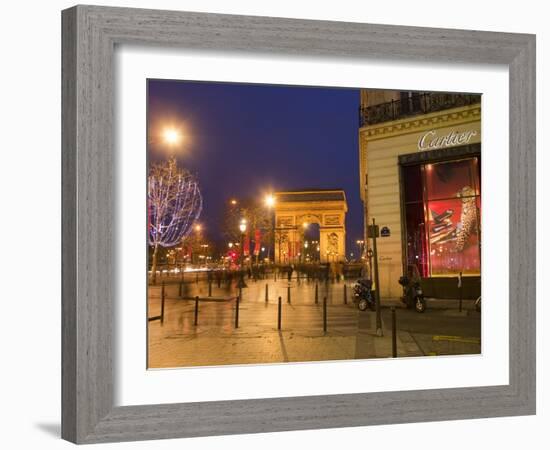 Cartier Store, Champs Elysees, and Arc De Triomphe, Paris, France, Europe-Marco Cristofori-Framed Photographic Print