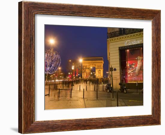 Cartier Store, Champs Elysees, and Arc De Triomphe, Paris, France, Europe-Marco Cristofori-Framed Photographic Print