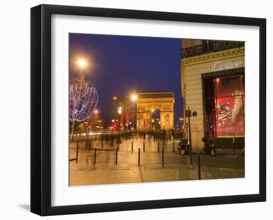 Cartier Store, Champs Elysees, and Arc De Triomphe, Paris, France, Europe-Marco Cristofori-Framed Photographic Print