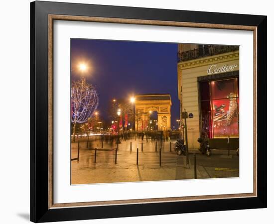 Cartier Store, Champs Elysees, and Arc De Triomphe, Paris, France, Europe-Marco Cristofori-Framed Photographic Print