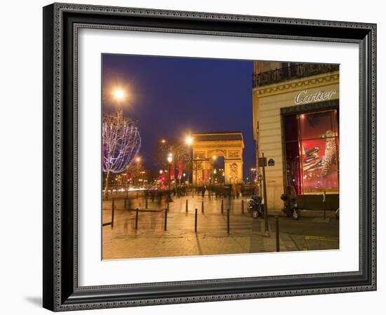 Cartier Store, Champs Elysees, and Arc De Triomphe, Paris, France, Europe-Marco Cristofori-Framed Photographic Print