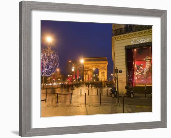 Cartier Store, Champs Elysees, and Arc De Triomphe, Paris, France, Europe-Marco Cristofori-Framed Photographic Print