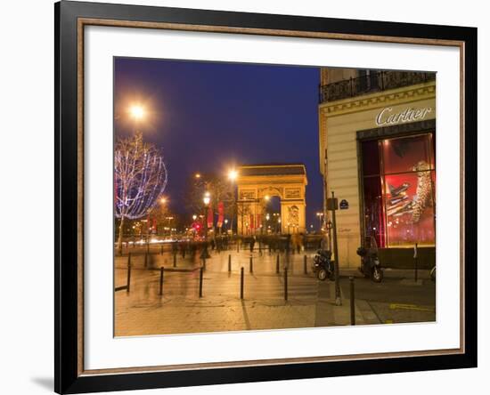 Cartier Store, Champs Elysees, and Arc De Triomphe, Paris, France, Europe-Marco Cristofori-Framed Photographic Print