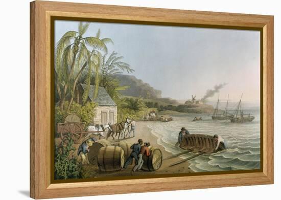 Carting and Putting Sugar Hogsheads on Board', Plate X from 'Ten Views in the Island of Antigua'-William Clark-Framed Premier Image Canvas