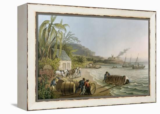 Carting and Putting Sugar Hogsheads on Board', Plate X from 'Ten Views in the Island of Antigua'-William Clark-Framed Premier Image Canvas