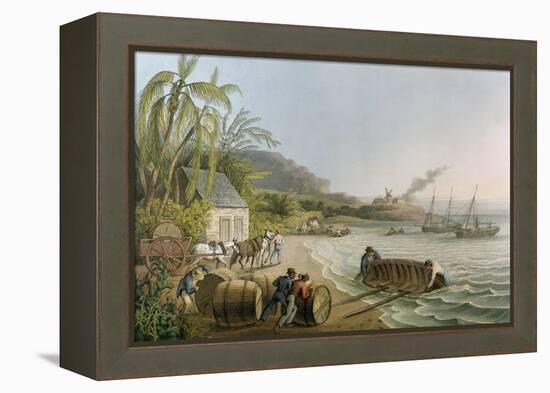 Carting and Putting Sugar Hogsheads on Board', Plate X from 'Ten Views in the Island of Antigua'-William Clark-Framed Premier Image Canvas