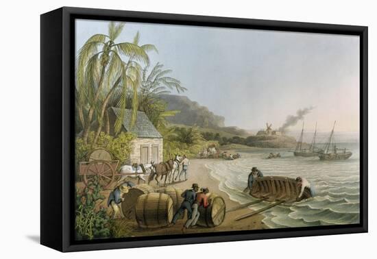 Carting and Putting Sugar Hogsheads on Board', Plate X from 'Ten Views in the Island of Antigua'-William Clark-Framed Premier Image Canvas