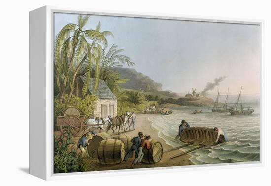 Carting and Putting Sugar Hogsheads on Board', Plate X from 'Ten Views in the Island of Antigua'-William Clark-Framed Premier Image Canvas