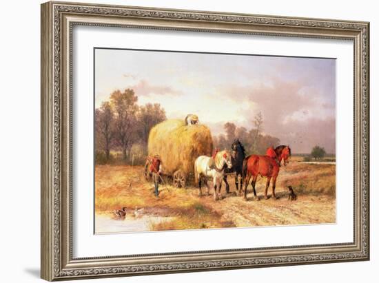 Carting Hay, 19th Century-Alexis De Leeuw-Framed Giclee Print