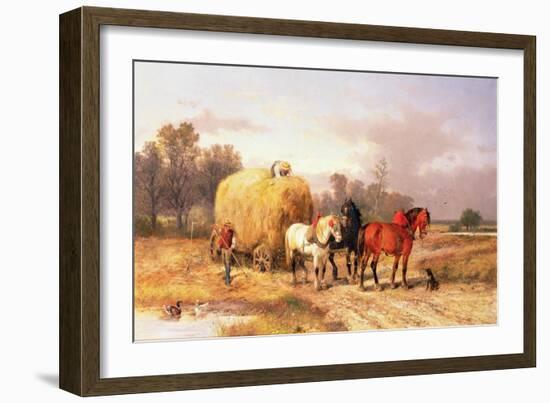 Carting Hay, 19th Century-Alexis De Leeuw-Framed Premium Giclee Print