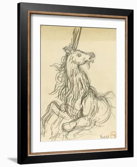 Carton 42. Etude de licorne pour les Chimères (?)-Gustave Moreau-Framed Giclee Print