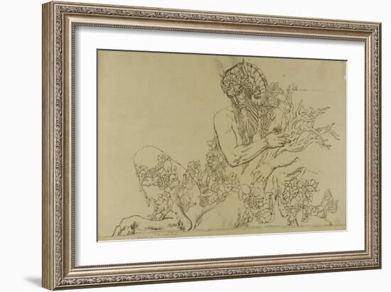 Carton 49. Etude du Grand Pan pour "Jupiter et Sémélé"-Gustave Moreau-Framed Giclee Print