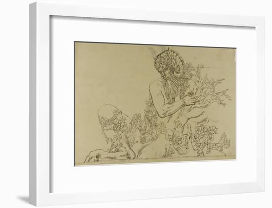 Carton 49. Etude du Grand Pan pour "Jupiter et Sémélé"-Gustave Moreau-Framed Giclee Print