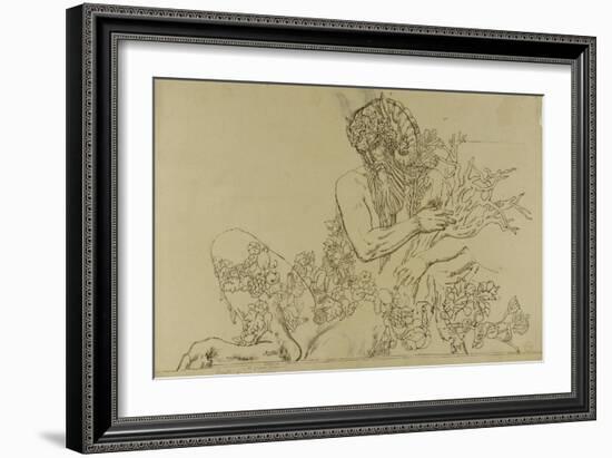 Carton 49. Etude du Grand Pan pour "Jupiter et Sémélé"-Gustave Moreau-Framed Giclee Print