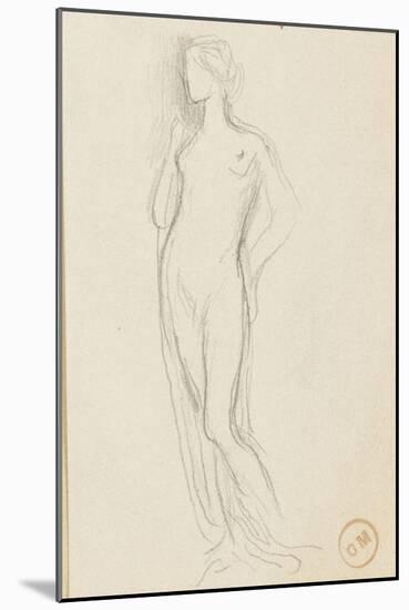 Carton 84. Etude de nu féminin debout-Gustave Moreau-Mounted Giclee Print